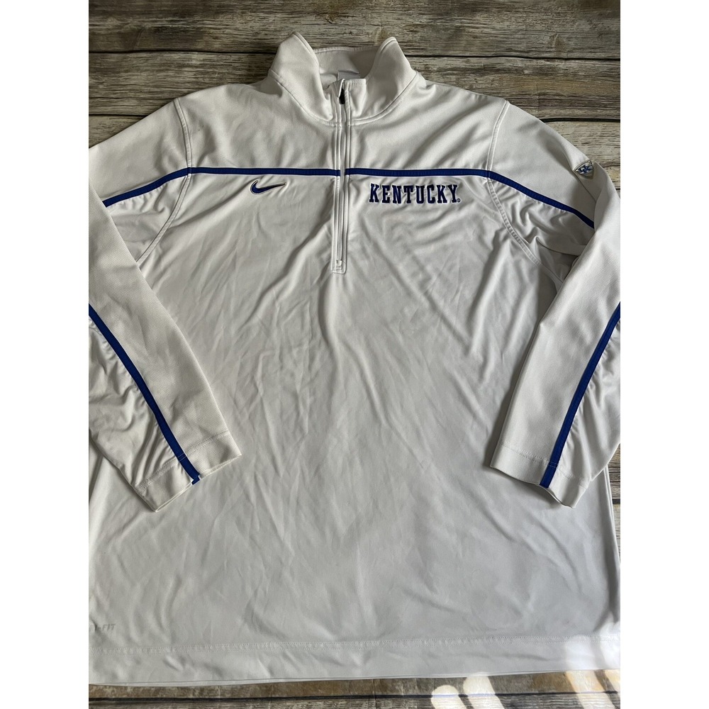 NIKE‎ Dri-Fit Half-Zip Long Sleeve Pullover Top Shirt Men's Size XXL White